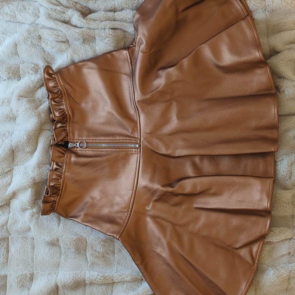 Shop Love and Laughter Flirty Copper Faux Leather Skirt